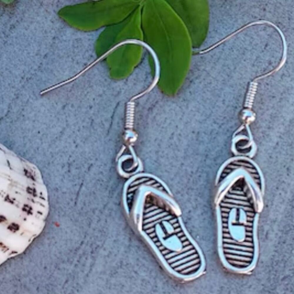 Flip Flop Earrings 925 Silver Hooks NEW in Package